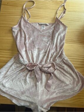 Victoria's Secret Dusty Pink Velvet Cami Romper